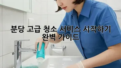 분당 고급 청소 서비스 시작하기: 완벽 가이드